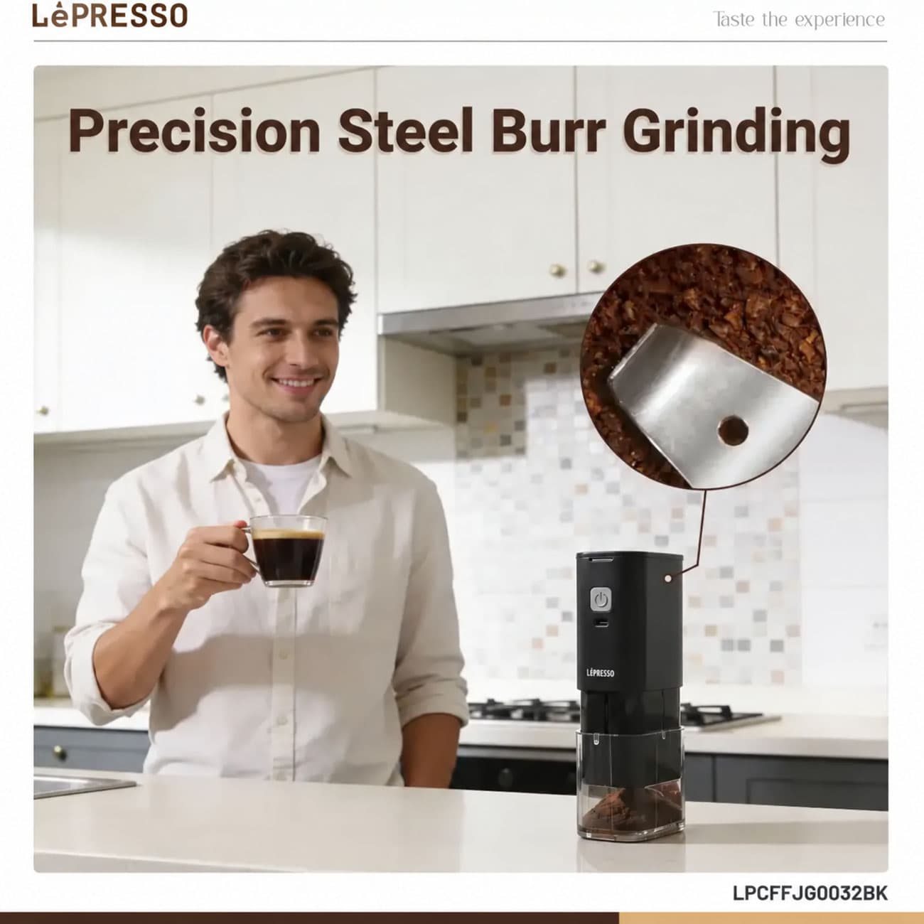 آسیاب قهوه لپرسو LePresso مدل LPCFFJG0032BK شارژی — تصویر ۶