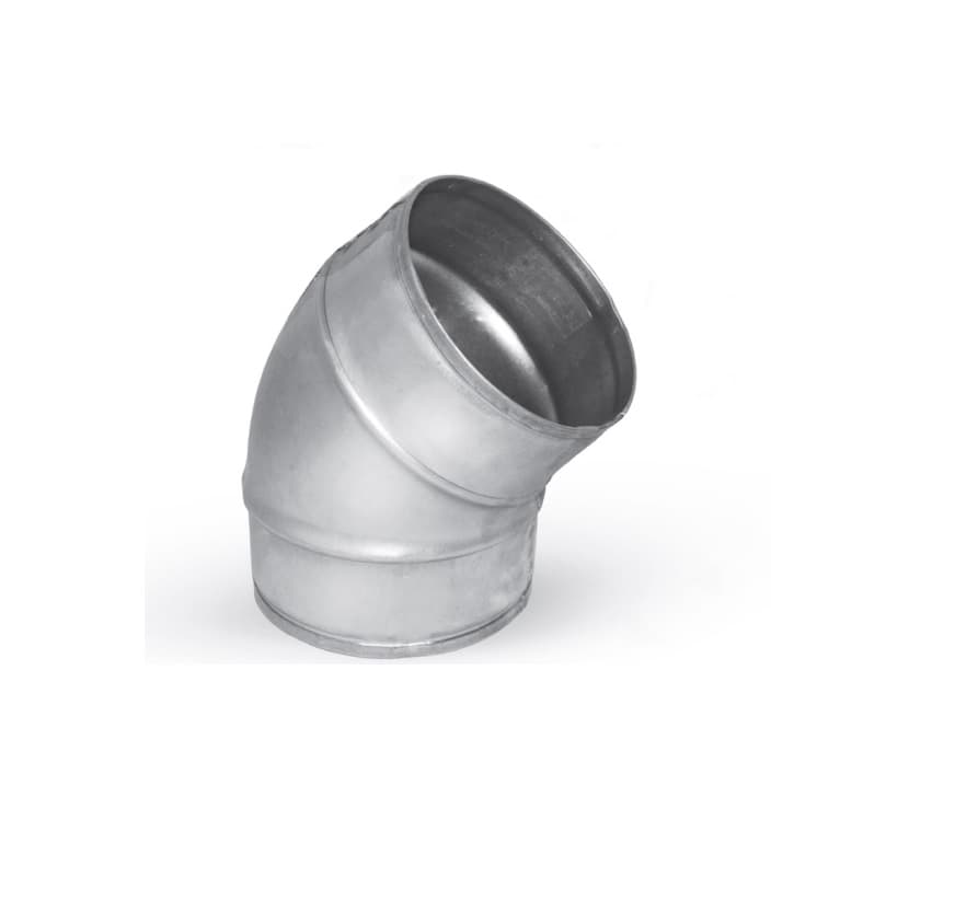 زانویی اسپیرال 45 درجه ضخامت 1.25 mm و قطر انتخابی | کد 60017