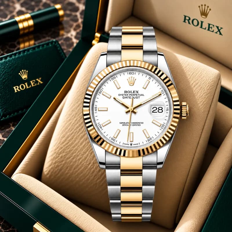 رولکس Datejust 41 سفید دو رنگ | رفرنس M126333-0016 — تصویر ۷