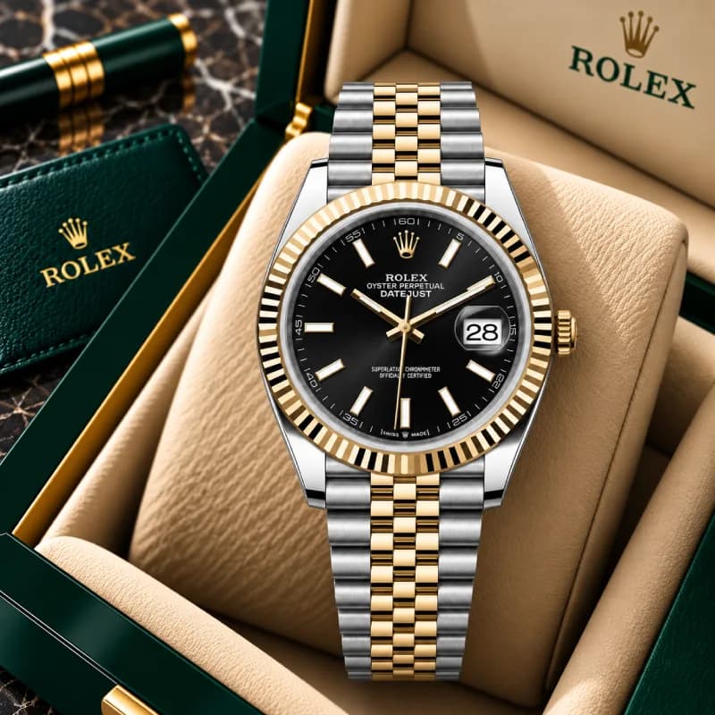 رولکس Datejust 41 مشکی دو رنگ | رفرنس M126333-0014 — تصویر ۳