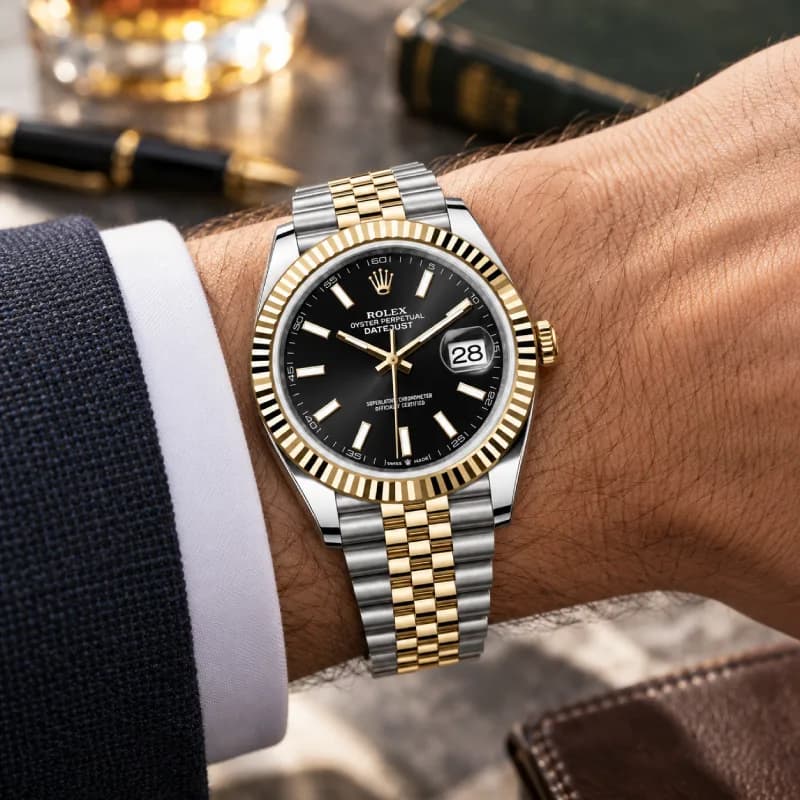 رولکس Datejust 41 مشکی دو رنگ | رفرنس M126333-0014 — تصویر ۴
