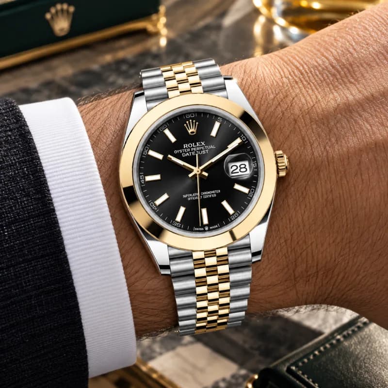 رولکس Datejust 41 مشکی دو رنگ | رفرنس M126303-0014 — تصویر ۵