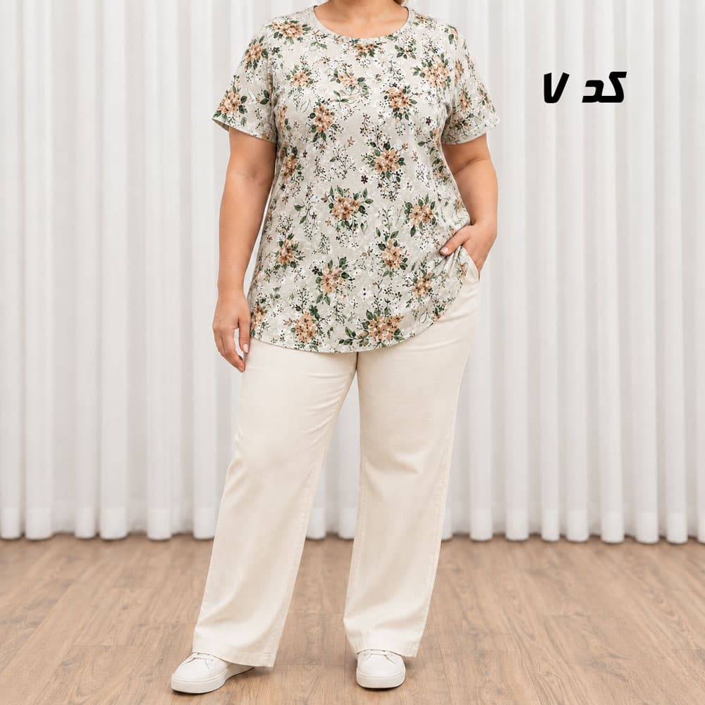 تیشرت نخی پارچه خارجی کد SH2339 — تصویر ۳