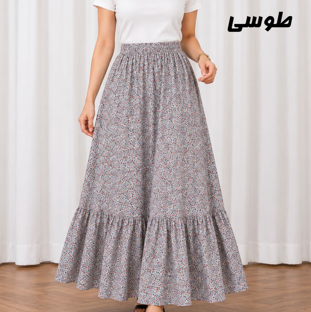 دامن زنانه نخی پارچه خارجی کد SH2341 — تصویر ۷