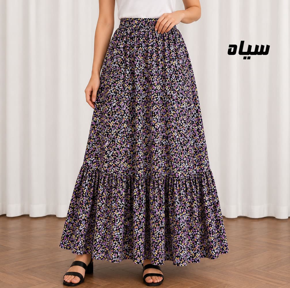 دامن زنانه نخی پارچه خارجی کد SH2341 — تصویر ۶