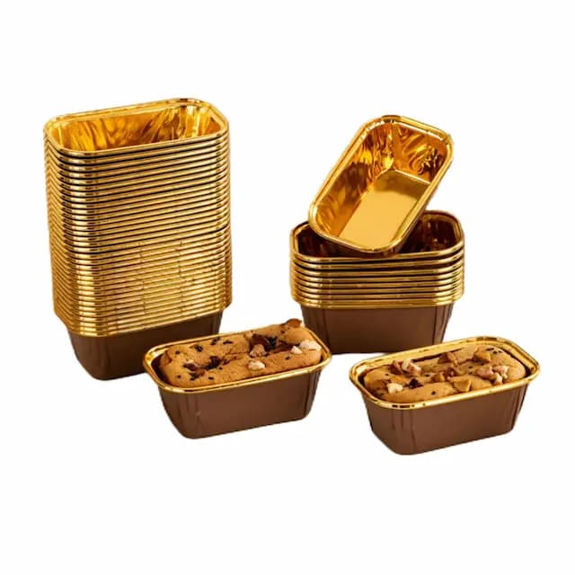 کپسول کاپ کیک مستطیل کف طلایی