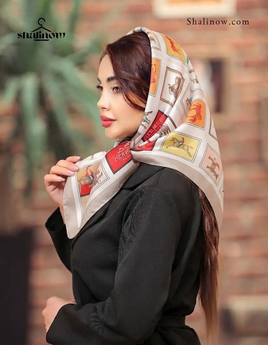 مینی اسکارف نخی طرح هرمس