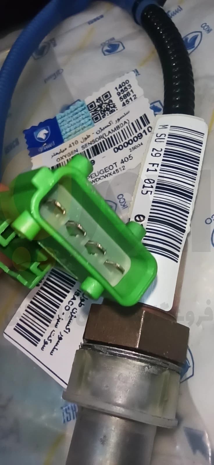سنسور اکسیژن طول 410 میلیمتر 405 ، پیکان – سوکت سبز – ISACO – ایساکو آبی-گارانتی پلاس — تصویر ۲