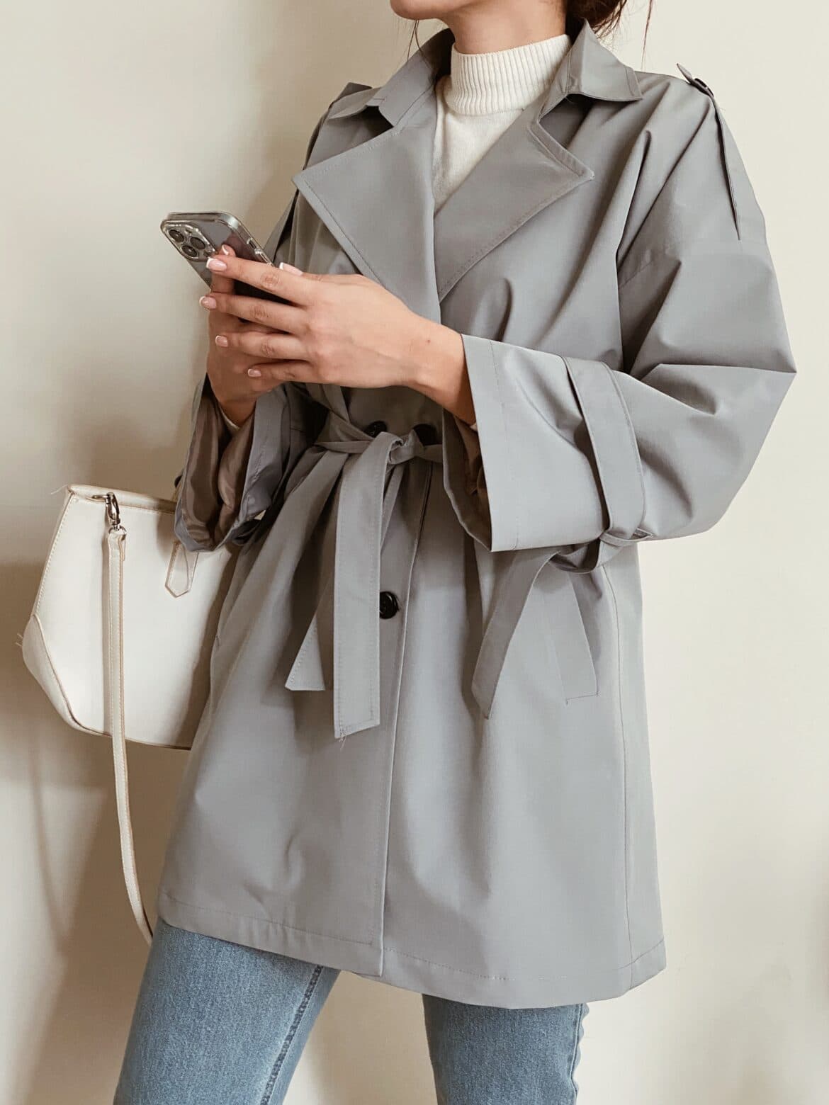 بارانی طوسی کوتاه با استر کد_380 — تصویر ۲