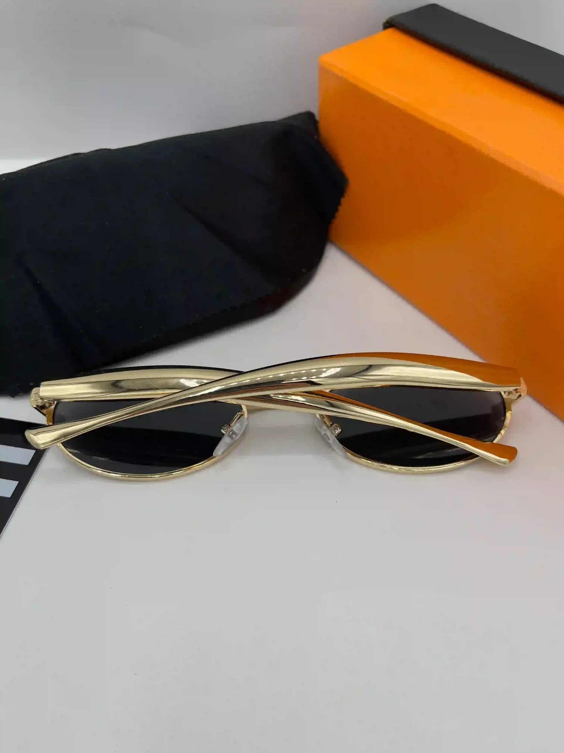 عینک آفتابی بوتگا ونیتا (Bottega Veneta) مدل بیضی رترو فریم فلزی زنانه و مردانه — تصویر ۵