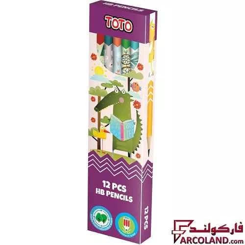 مداد مشکی طرح دار توتو مدل Toto 2065 بسته 12 عددی