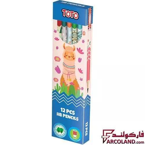 مداد مشکی طرح دار توتو مدل Toto 2064 بسته 12 عددی