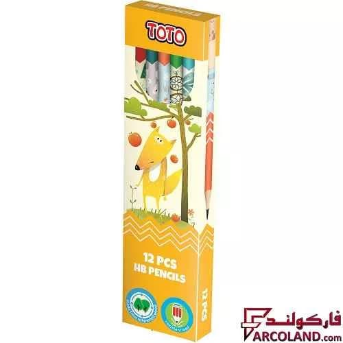 مداد مشکی طرح دار توتو مدل Toto 2063 بسته 12 عددی