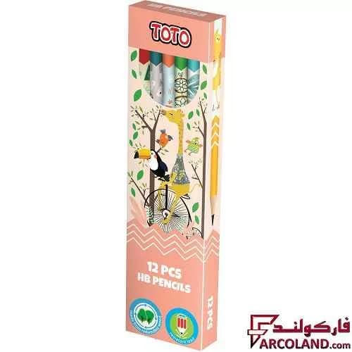 مداد مشکی طرح دار توتو مدل Toto 2062 بسته 12 عددی
