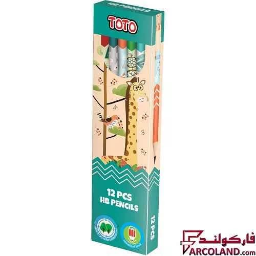 مداد مشکی طرح دار توتو مدل Toto 2061 بسته 12 عددی