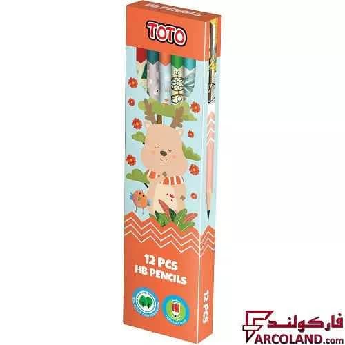 مداد مشکی طرح دار توتو مدل Toto 2060 بسته 12 عددی