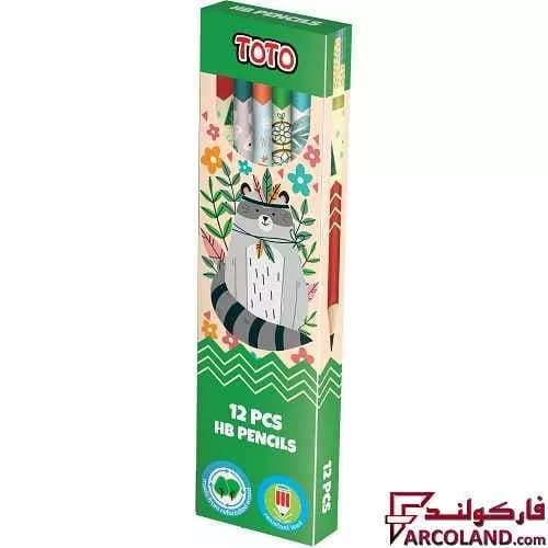 مداد مشکی طرح دار توتو مدل Toto 2059 بسته 12 عددی
