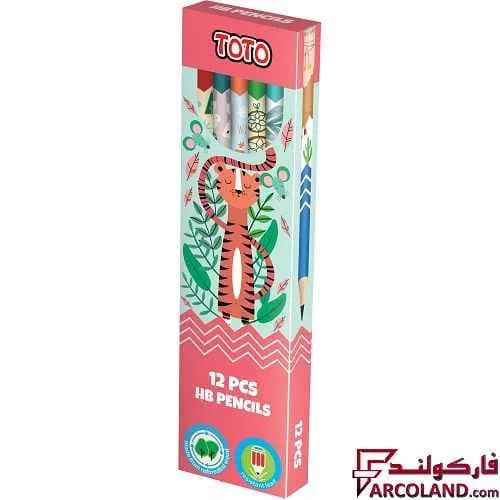 مداد مشکی طرح دار توتو مدل Toto 2057 بسته 12 عددی