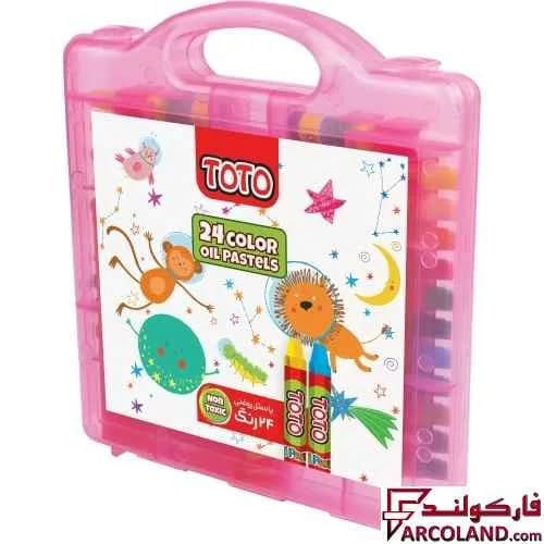 پاستل روغنی 24 رنگ توتو کیفی پلاستیکی کد Toto 1098