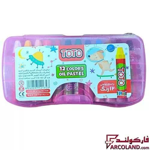 پاستل روغنی 12 رنگ توتو کیفی پلاستیکی کد Toto 1097 — تصویر ۳