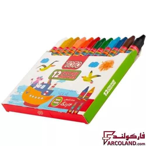 مداد شمعی 12 رنگ توتو مدل کرایون Toto Crayons 1089 — تصویر ۲