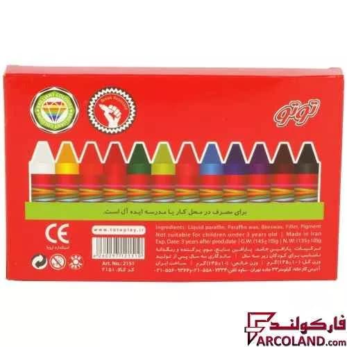 مداد شمعی 12 رنگ توتو مدل کرایون Toto Crayons 1089 — تصویر ۳