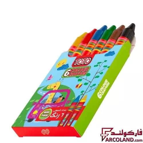 مداد شمعی 6 رنگ توتو مدل کرایون Toto Crayons 1088 — تصویر ۳