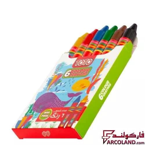 مداد شمعی 6 رنگ توتو مدل کرایون Toto Crayons 1088 — تصویر ۲