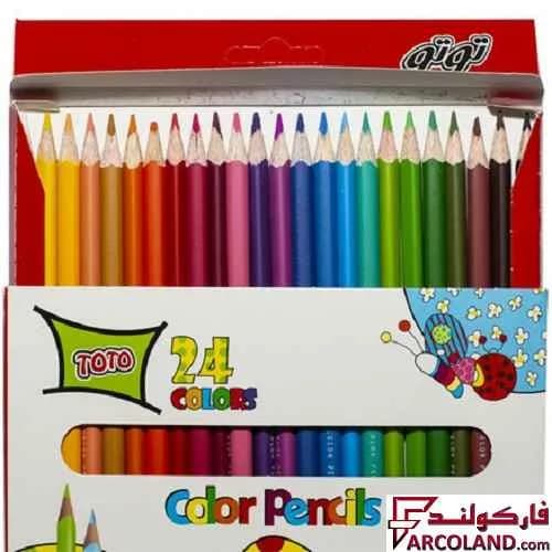 مداد رنگی 24 رنگ توتو جعبه مقوایی مدل Toto 1312 — تصویر ۲