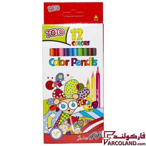 مداد رنگی 12 رنگ توتو جعبه مقوایی مدل Toto 1311
