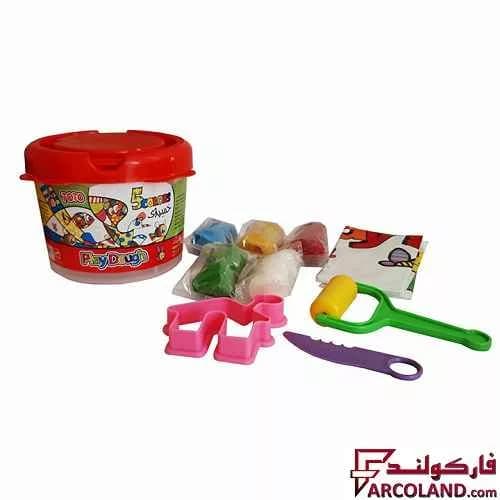 خمیر بازی سطلی 5 رنگ توتو مدل Toto 1203 — تصویر ۲