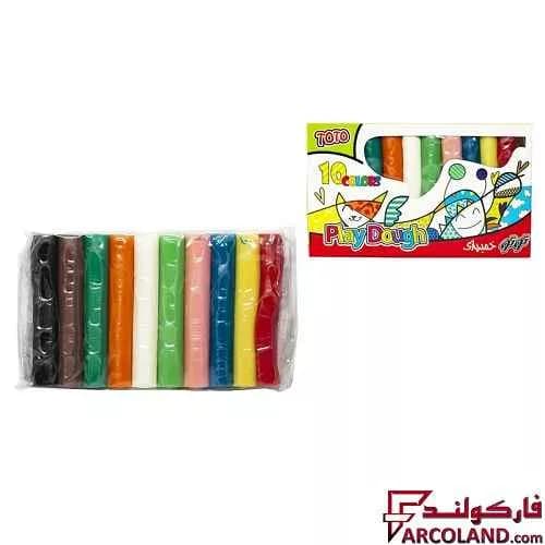 خمیر بازی 10 رنگ توتو جعبه مقوایی کد Toto 1102 — تصویر ۳