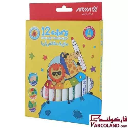 ماژیک نقاشی 12 رنگ آریا مدل Arya 9081