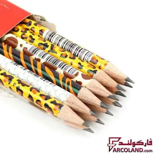 مداد مشکی طرح دار آریا مدل Arya 3045 بسته 12 عددی — تصویر ۲