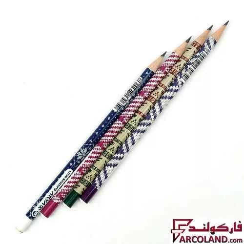 مداد مشکی طرح دار آریا مدل Arya 3046 بسته 12 عددی — تصویر ۳