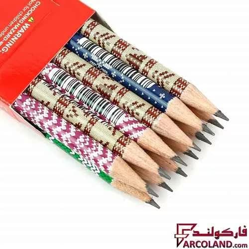 مداد مشکی طرح دار آریا مدل Arya 3046 بسته 12 عددی — تصویر ۲