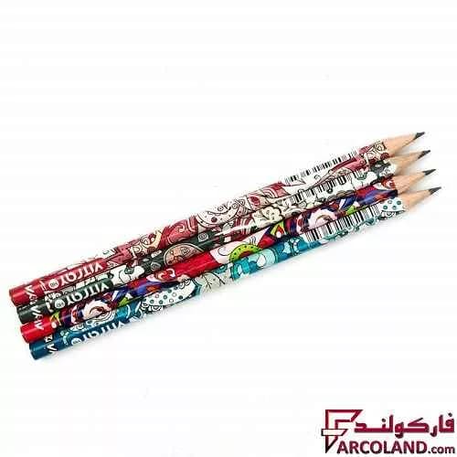 مداد مشکی طرح دار آریا مدل Arya 3042 بسته 12 عددی — تصویر ۳