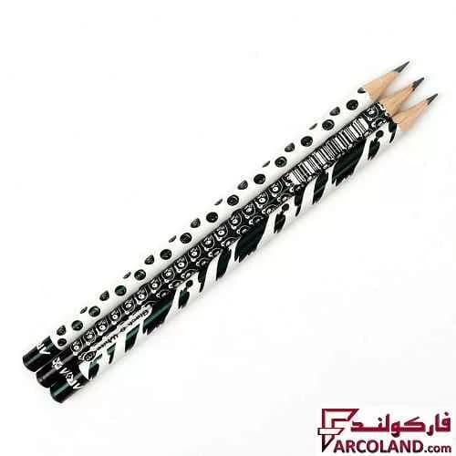مداد مشکی طرح دار آریا مدل Arya 3049 بسته 12 عددی — تصویر ۳