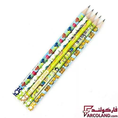 مداد مشکی طرح دار آریا مدل Arya 3047 بسته 12 عددی — تصویر ۳