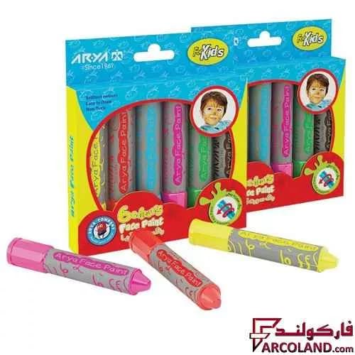 رنگ صورت پیچی 6 رنگ آریا مدل Arya 9020