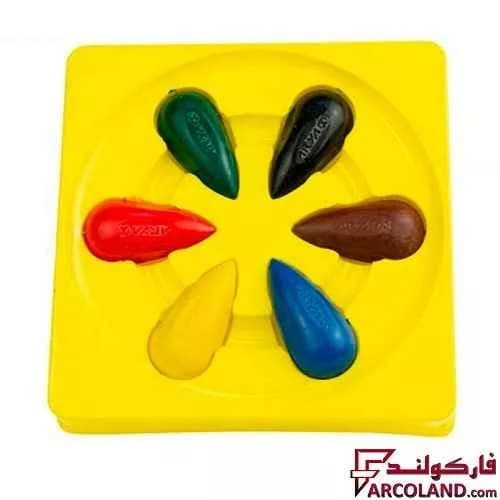 مداد شمعی 6 رنگ آریا مدل کرایون دوکی Arya Crayons 2054 — تصویر ۲