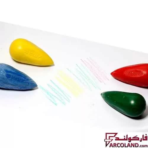مداد شمعی 4 رنگ آریا مدل کرایون دوکی Arya Crayons 2050 — تصویر ۴