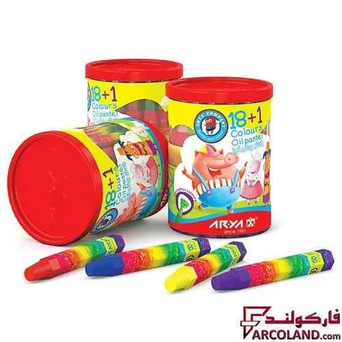 پاستل روغنی 1+18 رنگ آریا لیوانی کد Arya 2019 — تصویر ۳