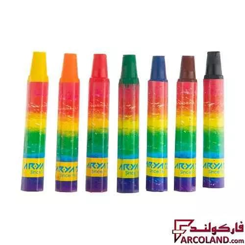 پاستل روغنی 1+6 رنگ آریا جعبه مقوایی کد Arya 2024 — تصویر ۲