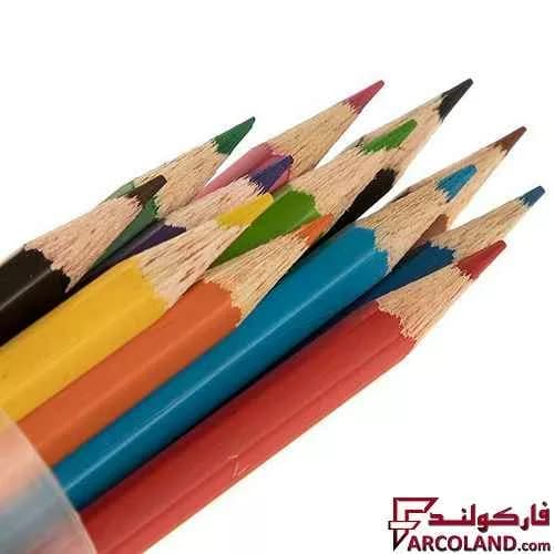 مداد رنگی 12 رنگ آریا جعبه استوانه ای کد Arya 3051 — تصویر ۲