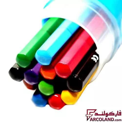 مداد رنگی 12 رنگ آریا جعبه استوانه ای کد Arya 3051 — تصویر ۳
