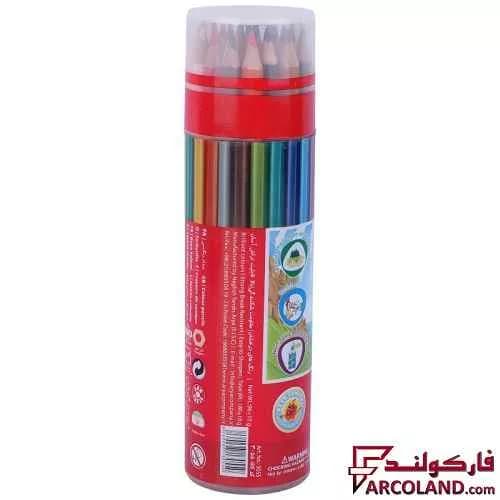 مداد رنگی 24 رنگ آریا جعبه استوانه ای کد Arya 3055 — تصویر ۵
