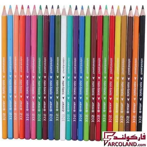 مداد رنگی 24 رنگ آریا جعبه استوانه ای کد Arya 3055 — تصویر ۳