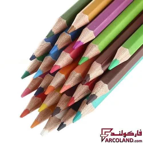 مداد رنگی 24 رنگ آریا جعبه استوانه ای کد Arya 3055 — تصویر ۴