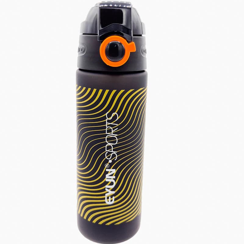 قمقمه ورزشی ایون (EYUN) مدل Sports ظرفیت ۶۰۰ میلی‌لیتر دارای بدنه مات کرومی، درب قفلی ضامن‌دار، بند حمل و دستگیره — تصویر ۳
